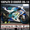 Zestaw Fairings OEM dla BMW S 1000RR 1000 RR S1000-RR 09-14 2DH.113 S-1000RR S1000 RR 2009 2010 2012 2012 2013 2014 S1000RR 09 10 11 12 13 14 Wtryska Body Błędnik niebieski