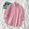 Frauen Blusen Büro Dame Tops Rosa Weiß Blau Button Up Langarm-shirt Weibliche Frühling Koreanische Mode Shirts Mujer 220513