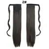 Paardenstaarten synthetische lange rechte wikkel rond clip in paardenstaart hair extensions nepharen groothandel f8/613