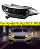 Luzes dianteiras led automáticas para honda fit jazz 2014-20 19 led sinal de volta dinâmico lâmpada principal drl faróis de condução