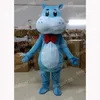 Costumi della mascotte dell'ippopotamo blu di Halloween Personaggio dei cartoni animati di alta qualità Carnevale Unisex Adulti Vestito vestito da festa di Natale
