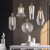 Lámparas colgantes Vintage Luces de vidrio claro Retro Pantalla Loft E27 110V 220V Colgando para comedor Cocina Colgante