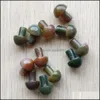 Artes e ofícios Presentes de artes Home Garden India AGate Stone 20mm estátua de cogumelos esculpidos quartzo hand cura