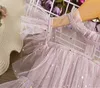 Mode Baby Mädchen Kleider Sommer Gaze Netz Kleid Sterne Falten Mädchen Prinzessin Kleid Ärmellose Kinder Kleidung Kinder Kleidung