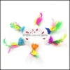 Colorf Feather Grit Piccolo topo Giocattolo per gatti per divertenti giochi di animali domestici per cani Giocattoli Kitten Drop Delivery 2021 Forniture Home Garden Wpdjv