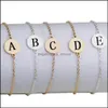 Link Chain Bracelets Jewelry Fashion Stainless Steel 26 Letters Name Bracelet For Women Men Handmade Personalized Dainty Charm Accessories