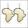 Charm￶rh￤ngen smycken Big Size Hiphop Gold Acrylic African Map Drop Delivery 2021 B6V5K