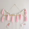 Decorative Objects & Figurines Baby Room Wooden Home Decoration Bead Garland With Tassel Wood Garlands Bed Tent Ornament Macrame Wall Hangin