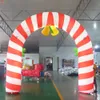 Free Ship Outdoor Activities 4m attractive Christmas inflatable candy arch door with LED lighting for sale