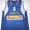 # 4 Milos Teodosic Camiseta Canotta Serbia Eurobasket 2017 Maglia da basket cucita personalizzata Numero Nome Maglie Xs-6xl Gilet Maglie gilet