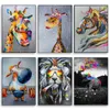 Graffiti -kunst Lovely Animal Giraffe Dog Canvas Painting Wall Art Posters Prints Wall Picture for Home Decor Cuadros geen frame