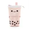 Mignon Boba Milk Tea Telescopic Pen Sac Solder Papeterie Prapperie Étui crayon Étui à crayon Prapperie Pouche pour les étudiants SXJUN27