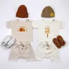 Yaz Bebek Bebek Giysileri Seti Organik Pamuk Dondurma Tee Kızlar Giyim Setleri Çocuk Tshirtshorts Pants Born Bebes 220606