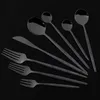 Geschirr-Sets, schwarzes Luxus-Besteck-Set aus 18/10-Edelstahl, Besteck für Zuhause, Dessertgabel, Löffel, Messer, Küche, Geschirr