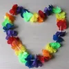 Ganze mehrfarbige hawaiianische Regenbogenblume Leis künstliche Blume Strand Girlande Halskette Luau Party Gay Pride 40 Zoll217d