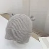 Schattige cartoonbeer oor baby hoed winter zacht warm gebreide jongen meisje hoeden beanie massieve kleur baby peuter pet motorkap kinderen caps 88 e3