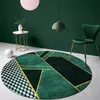 Tapijten Modern tapijt Nordic Home Area Simple Abstract Groen Goud Ronde Woonkamer Slaapkamer Badkamer Antislip VloermatTapijten