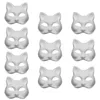 10Pcs DIY Paintable Mask Lightweight Durable Cosplay Prop Masquerade Mask Cat Face Mask 220812