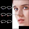 Autres bijoux de corps 2mm cubique zircone piercing nez anneau 925 sterling sier rond cerceaux boucles d'oreilles septum 1 paire drop livraison 2021 vdwpa