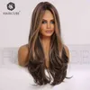 Human Hair Wig Synthetic Wigs Style Women's Light Brown Medium Length Curly Wig Head Cover High Temperature Silk Material Daily Application 220527