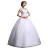 Andra bröllopsklänningar Classic O Neck Short Sleeve Vintage Dress 2022 Lace Beading Plus Size Size Made Princess Bridal Ball Bownother