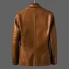 Nuova giacca di pelle nera bella giacca da uomo con giacca sciolta bomber abiti autunnali giacca di pelle da uomo L220801 L220801