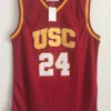 C202 Brian Scalabrine # 24 USC Trojans University of Southern California College Basketball Jerseys Double couture Nom et numéro Expédition rapide