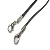 Colar de couro preto Colar de colar de cordão corda de corda de corda de corda 45cm Corrente de extensor com chapas de lagosta jóias diy makin258f
