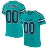 Custom Aqua White-Purple Mesh Authentic Football Jersey 7979