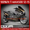 Spritzgussverkleidung für Yamaha Tmax-500 MAX-500 Tmax500 12 13 14 15 Körper 113NO.57 T Max500 Tmax Max 500 2012 2013 2014 2015 T-max500 12-15 OEM-Karosserie-gelbe Sterne