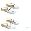 Summer Dress Shoes Semi Slippers Female Student Flat Bottomed Lazy One Foot Sandals mångsidiga