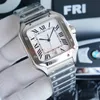 Luxury Square Mens Watch 40mm Genebra Genu￭no A￧o inoxid￡vel Rel￳gios mec￢nicos Case Bracelet Moda Watches Male Wristwatches Montre de Luxe Factory Gift