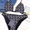 Costume da bagno push-up estivo Costume da bagno sexy con spalline in bikini da spiaggia Costume da bagno stampato con lettere