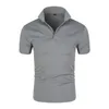 Mens Polo Shirt Casual Solid Color Lapel Cotton Blend Kort ärm Formell Wear Highend Business Selling Mens 220608