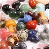 Stone Loose Beads Jewelry Small Natural Quartz Mini Mushroom Carving Crystal Healing Decoration Craft Vipjewel Drop Delivery 202 Dh0Rr