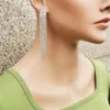 Bengelen kroonluchter gouden kleur lange kwast hangende oorbellen met strass voor vrouwen 2022 trend bruiloft accessoires zd1 xs2dangle