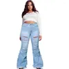 Pantaloni Plus Size 2023 Jeans moda donna africana Denim lavato con fori