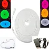 شرائط Neon LED RGB شريط الضوء 6 مم 12 مم مقاوم للماء IP68 AC220V 110V إلى DC12V WIFI بوتوث المتوافقة مع السلطة السيليكونيل