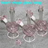 Narguilés Bongs en verre 9 pouces en forme de coeur cadeau de Saint Valentin conduites d'eau de couleur rose Dab plates-formes pétrolières avec 14mm fumer des bols d'herbes sèches cendrier