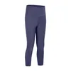 L-102 Leggings esportivas femininas Calças de ioga elásticas cintura alta com controle de barriga capri cropped para academia emagrecedora fitness corrida feminina