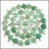 Charms Jewels Conclusões Componentes naturais Pingentes de pedra natural Aventurina verde pedra preciosa 20mm para mulheres DIY Os acessórios