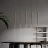 Pendant Lamps Simple Nordic Loft Long Chandeliers Cylindrical Creative Gold Bronze Stick Design Restaurant Kitchen Bar Haning LampsPendant