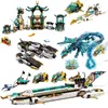 2022 Nieuwste Phantom Ninja -serie onderwaterbeloning nr. Niya's Water Dragon Large Splicing Building Block Set Toy Children's Gift Y220510