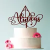 Cake Topper Inspi Sign Hallows Wedding bois Acrylique Miroir Or 220608
