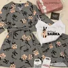 Womens Pajamas Bra Set Woman 3 Pieces Animal Cartoon Print Sleepwear Women Pajama Sets Flare Trouser Suits Nightgown Sexy Woman 220527