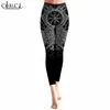 Womens Leggings Viking Pirate Tattoo Printed High Waist Elasticity Legging 3D Fashion Women Fitness Pants 220617