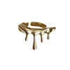 Anello aperto in ziron con goccia in metallo dal design coreano per le donne Moda colore oro Anelli per dita per dita Gioielli Regali
