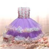 Meninas Vestido Princesa Flor Crianças Traje Festa Elegante Casamento Aniversário Tutu Vestidos Formais Crianças Dama De Honra Pagent G220518