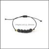 Beaded Strands Colorf Lava Stone P￤rlor Strand Armband Lover Par Friendship Armband Justerbart rep Essential Oil Diff Yydhome Dhpen