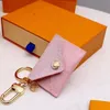 Designer Letter Wallet Keychain Keyring Fashion Mens Womens Purse Pendant Car Chain Charm Flower Mini Bag Trinket Gift Accessories253n